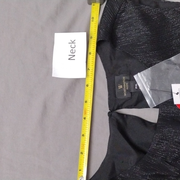 NWT Worthington Petite Black Shine Dressy Tank Top size PXL - Picture 6 of 9